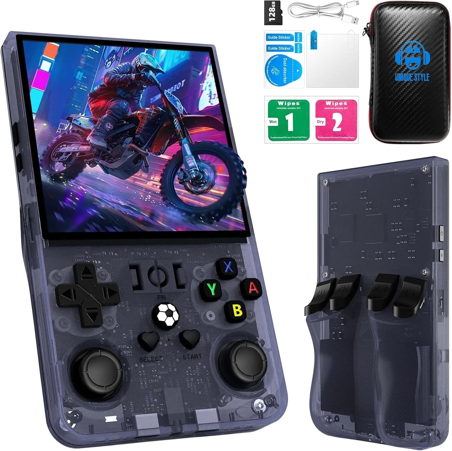 NEW R36 MAX Retro Handheld Game 4.0Inch IPS Screen Console 128GB Portable Video Player Supports 30+ Emulators 20000+Gremas