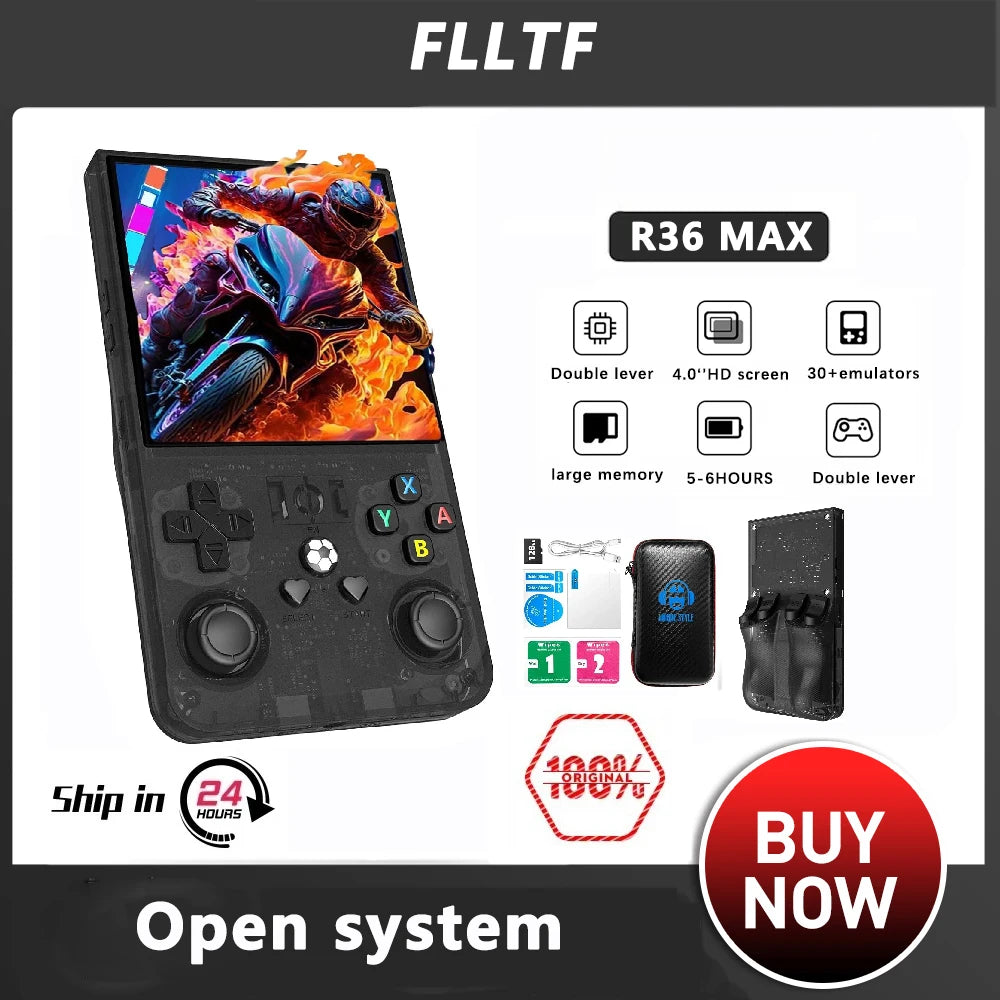 NEW R36 MAX Retro Handheld Game 4.0Inch IPS Screen Console 128GB Portable Video Player Supports 30+ Emulators 20000+Gremas